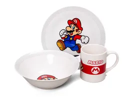 Fruehstuecksset Schale Teller Tasse Super Mario