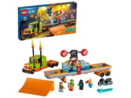 LEGO City Stuntz 60294 Stuntshow Truck Motorrad Spielzeug Tauchbecken