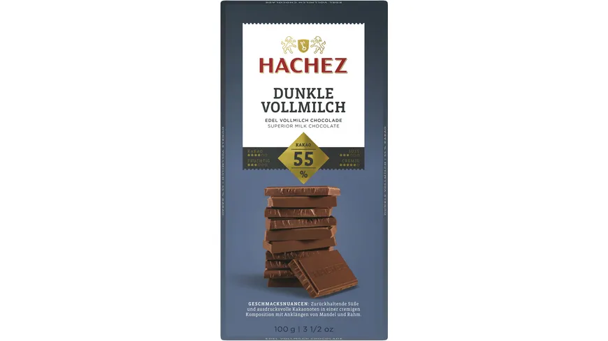 Hachez Dunkle Vollmilch Schokolade 55% Kakaoanteil