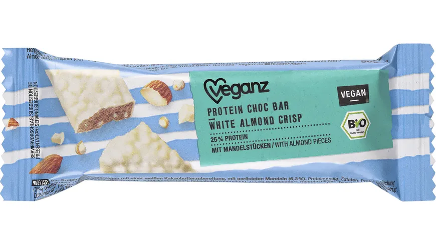 Veganz Bio Protein Choc Bar White Almond Crisp