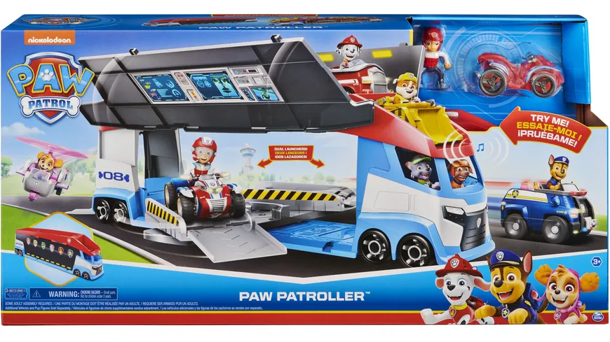 Spin Master - Paw Patrol Teamfahrzeug Paw Patroller im aktualisierten Design, inkl. Ryder Figur und 1 Basis Fahrzeug, ab 3 Jahren