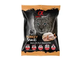 alpha spirit Cat Snacks Bag gewuerfelt Truthahn 50g