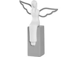LEONARDO Figur Engel Prozellan Sockel Beton 21 cm