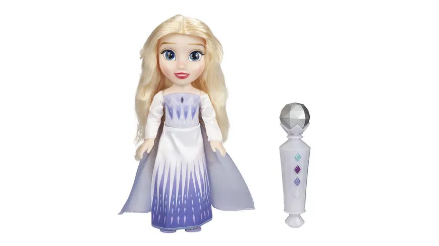 Jakks Pacific - Die Eiskönigin 2 "Sing mit mir" Elsa Puppe 35 cm, inkl. Mikrofon Licht und Sound