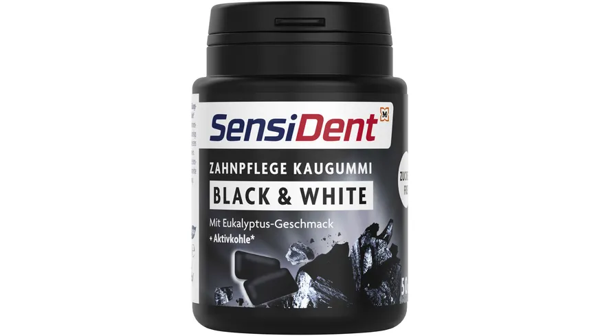 SensiDent Kaugummi Zuckerfrei Zahnpflege Black & White