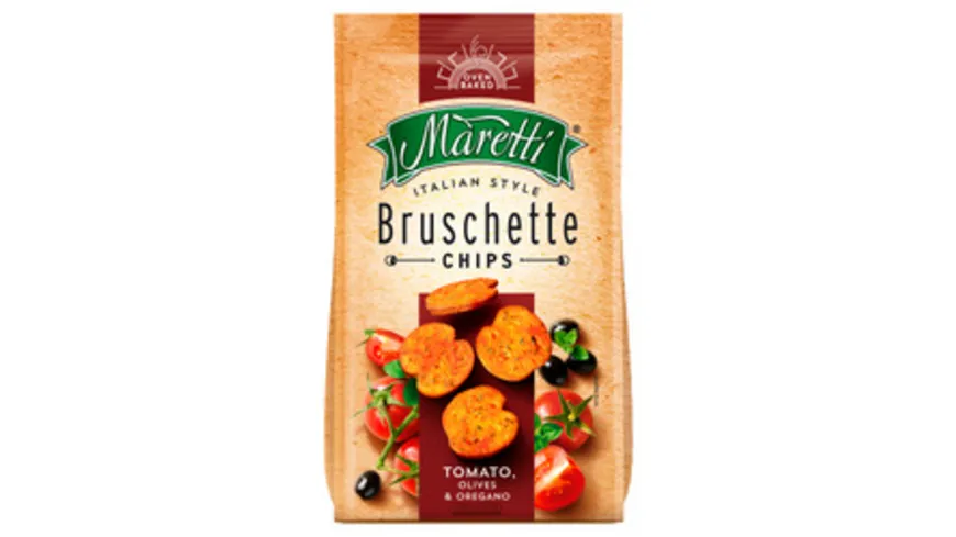 Maretti Italian Style Bruschette Chips Tomato, Olives & Oregano 150g