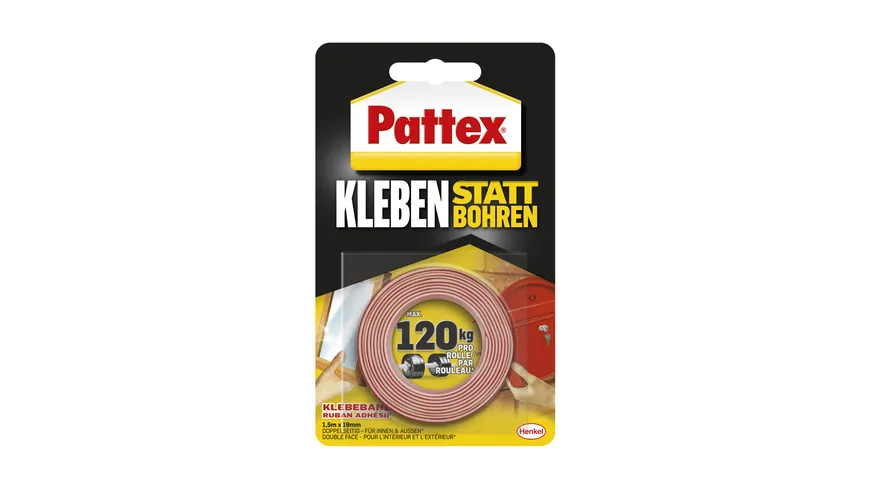 Pattex Kleben statt Bohren Klebeband 19mm x 1,5m