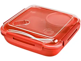 rotho Lunchbox mit Besteck und separatem Behaelter 1 1l