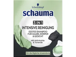 Schwarzkopf SCHAUMA 3in1 Intensive Reinigung Festes Shampoo fuer Haare Koerper Gesicht 60g
