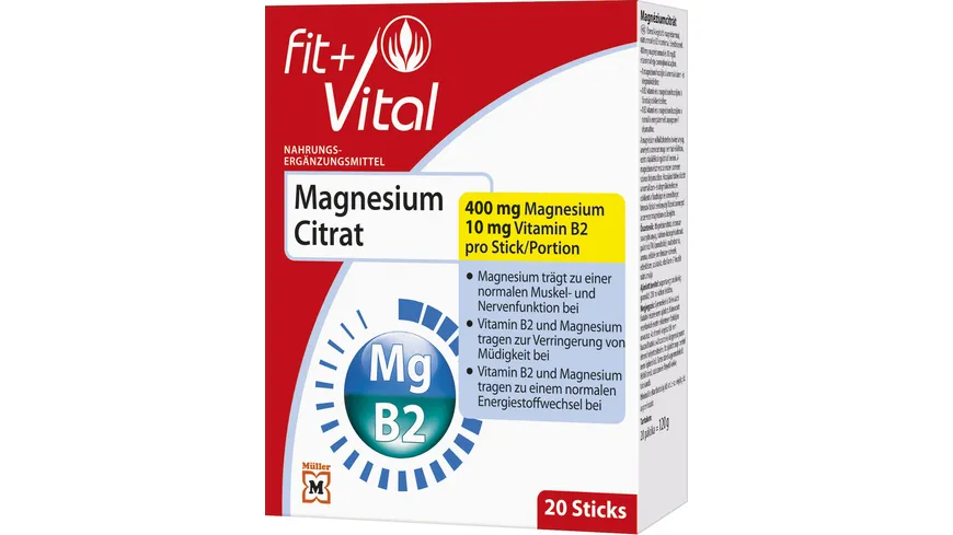 Fit + Vital Sticks Magnesium Citrat