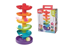 Simba ABC Regenbogen Kugelturm 5 Ebenen 1 Standflaeche 2 farbige Baelle 1 transparenter Ball mit Gloeckchen