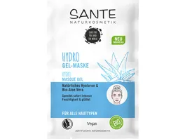 SANTE Hydro Gel Maske Natuerliches Hyaluron Bio Aloe Vera
