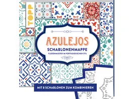 Azulejos Schablonenmappe Fliesenmuster im portugiesischen Stil Mit 8 Schablonen und 20 Mustern zum Kombinieren
