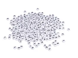 Rayher Plastik Zahlen Perlen 6mm weiss