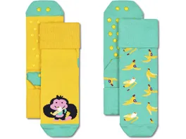 Happy Socks Kinder ABS Socken Monkey Banana 2er Pack