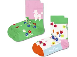 Happy Socks Kinder Socken Poodle Flowers 2er Pack