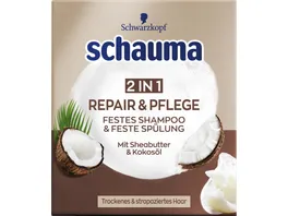 Schwarzkopf SCHAUMA 2in1 Repair Pflege Festes Shampoo Feste Spuelung 60g