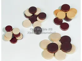 Weible Spiele Backgammon Steine aus Holz Ahorn poliert je 15 Stueck pro Farbe im Polybeutel Durchmesser 31 x 8 mm schwarz natur 03938