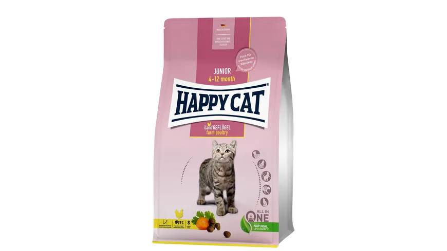 Happy Cat Katzentrockenfutter Young Junior Land Geflügel 1,3kg