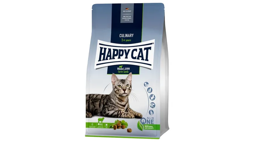 Happy Cat Katzentrockenfutter Culinary Adult Weide Lamm 1,3kg