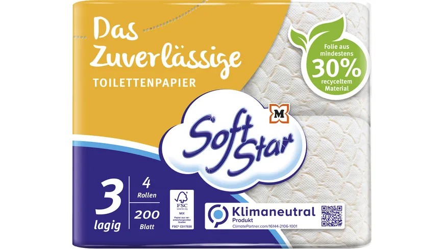 SoftStar Toilettenpapier Das Zuverlässige 3 Lagen