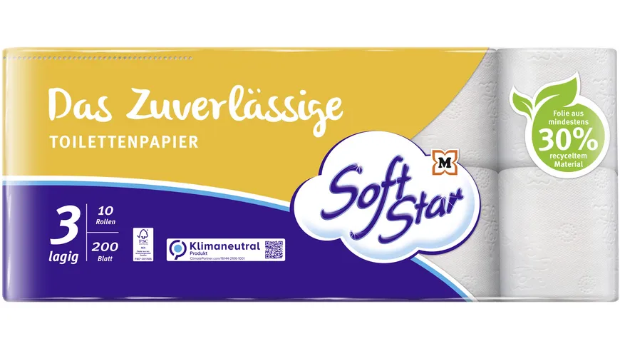 SoftStar Toilettenpapier Das Zuverlässige 3 Lagen
