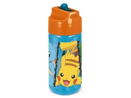 Pokemon Trinkflasche mit Strohhalm ca 430ml