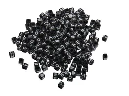 Rayher Plastik Buchstaben Perlen 5x5mm 40g schwarz