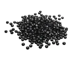 Rayher Plastik Buchstaben Perlen 6x6mm 40g schwarz