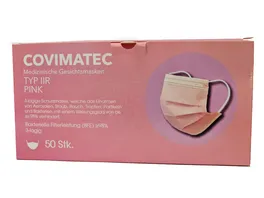 Covimatec Medizinische Gesichtsmaske pink 50 Stueck
