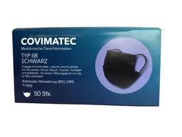 Covimatec Medizinische Gesichtsmaske schwarz 50 Stueck