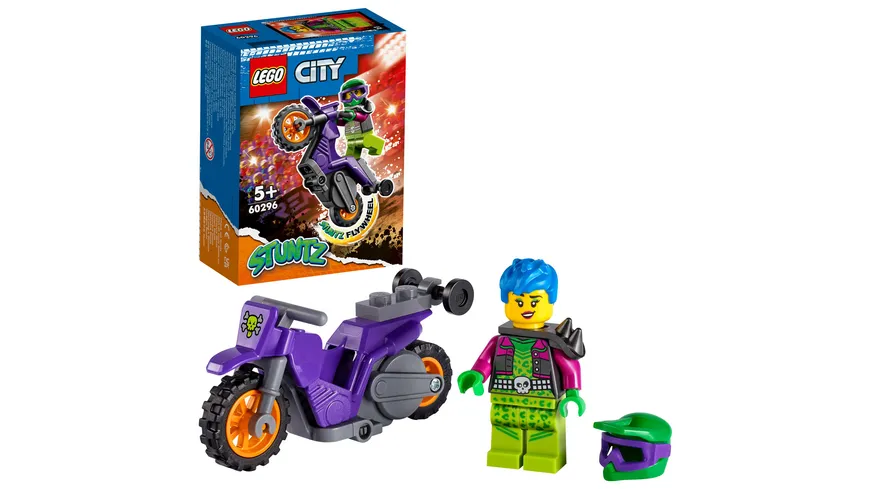 LEGO City Stuntz 60296 Wheelie-Stuntbike Motorrad-Spielzeug