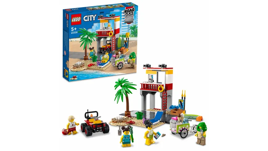 LEGO City 60328 Rettungsschwimmer-Station, Kinderspielzeug ab 5 Jahren