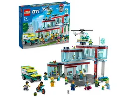 LEGO City 60330 Krankenhaus mit Krankenwagen Stadt Set fuer Kinder
