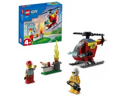LEGO City 60318 Feuerwehrhubschrauber Feuerwehr Spielzeug ab 4 Jahren