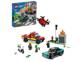 LEGO City 60319 Loescheinsatz und Verfolgungsjagd Feuerwehr Spielzeug