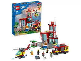 LEGO City 60320 Feuerwache Feuerwehr Spielzeug fuer Kinder ab 6 Jahren