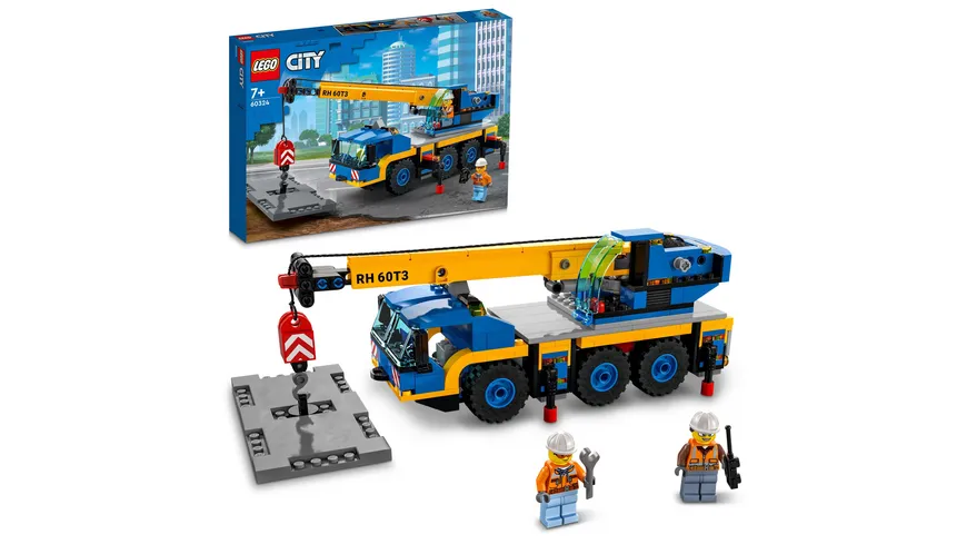 LEGO City 60324 Geländekran, Spielzeug ab 7 Jahren, Baufahrzeug