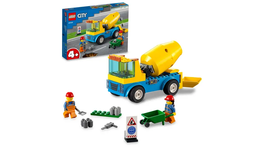 LEGO City Starke Fahrzeuge 60325 Betonmischer, Spielzeug ab 4 Jahren
