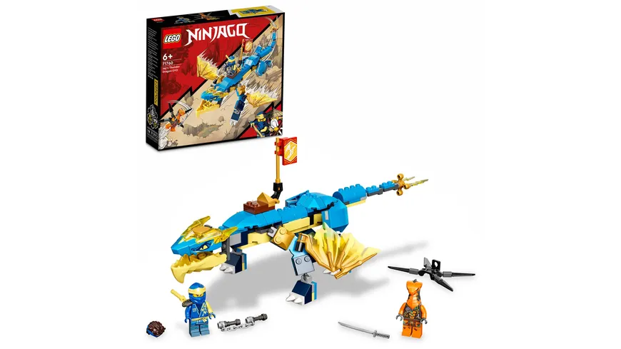 LEGO NINJAGO 71760 Jays Donnerdrache EVO, Drachen Spielzeug ab 6 Jahren