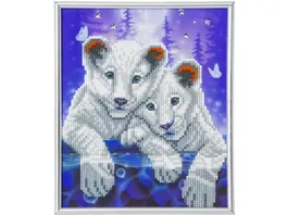 Craft Buddy Crystal Art Diamond Painting Frameables Lion Cubs mit Rahmen 21 x 25cm
