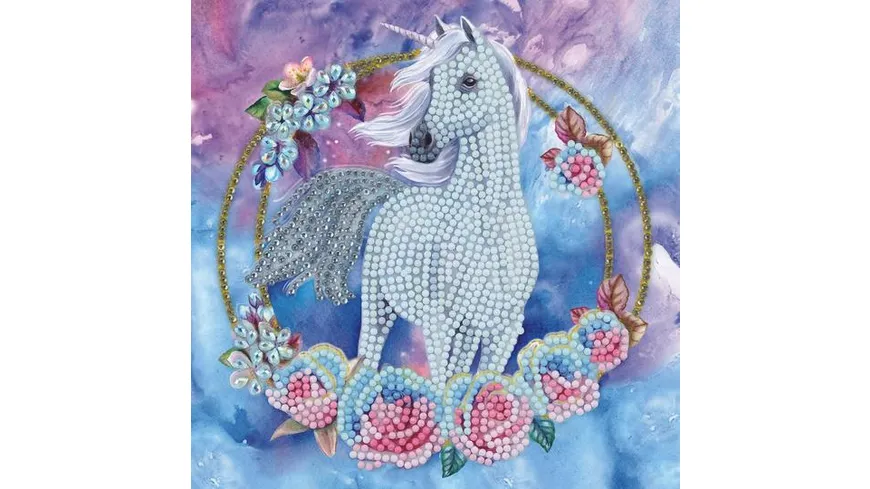 Craft Buddy - Crystal Art Diamond Painting Card Kit "Unicorn Garland" 18x18cm