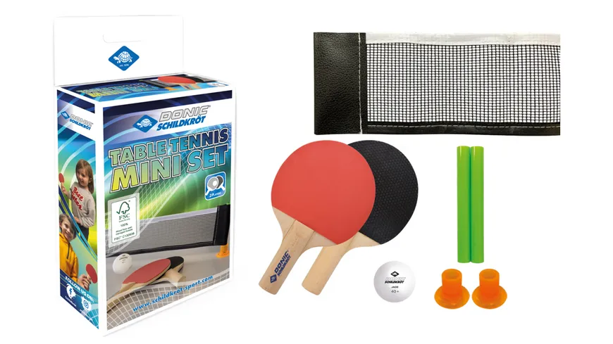 Mini Tischtennis Set Tischtennisschläger mit Tischtennisbälle und Netz 