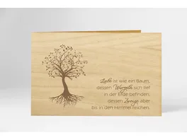 Original Holzgrusskarte Liebe ist wie ein Baum