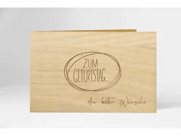 Original Holzgrusskarte Zum Geburtstag die besten Wuensche
