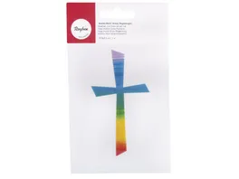 Rayher Wachs Motiv Kreuz Regenbogen 10 5 x 5 5cm