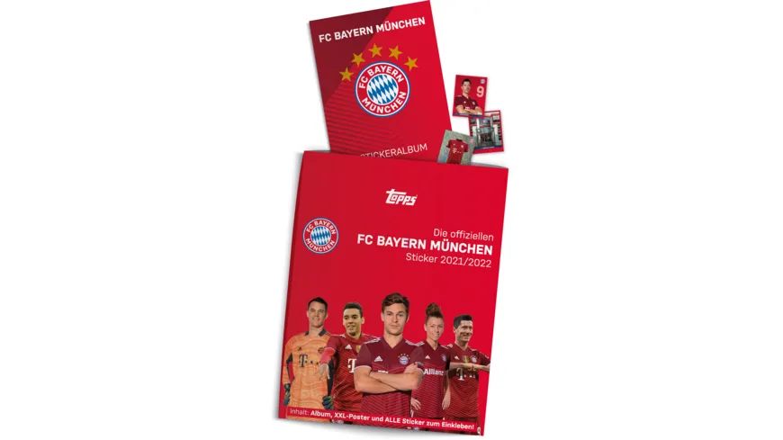 Topps FC Bayern München Offizielles Sticker-Set 2021/2022