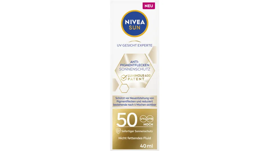 NIVEA SUN UV Gesicht Experte Anti-Pigmentflecken Sonnenschutz Luminous 630 LSF50 40ml