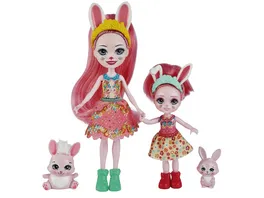 Enchantimals Bree Bunny und kleine Schwester ca 15 cm ca 4 cm 2 Tierfiguren