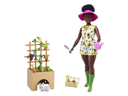 Barbie Puppe und Garten Spielset mit Haustier und Zubehoer Geschenk fuer Kinder von 3 bis 7 Jahren